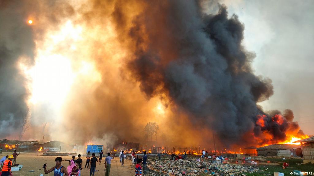 آتش سوزی در اردوگاه پناهجویان روهینگیا در بنگلادش