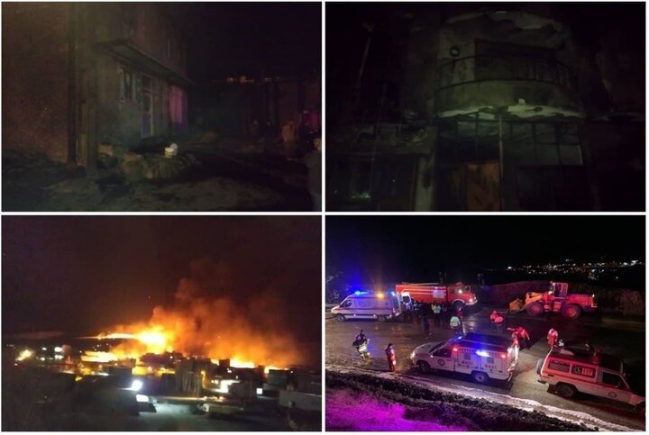 واژگونی تانکر حامل مازوت و انفجار شبکه گاز شهری در سنندج