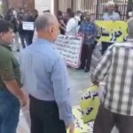 دو تجمع همزمان در برابر استانداری خوزستان